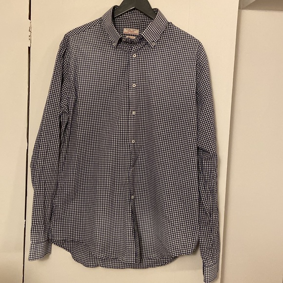 Zara Man XL Slim Fit Blue and White Check button-down - Picture 1 of 7